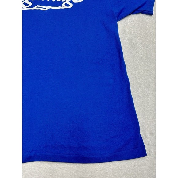 Vintage 80's The Pilgrimage Blue Single Stitch Graphic T-Shirt Size Medium - Picture 3 of 8